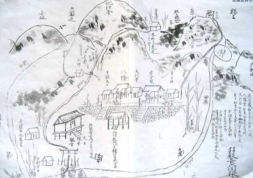 元禄九（１６９６）年の高賀神社社殿配置図